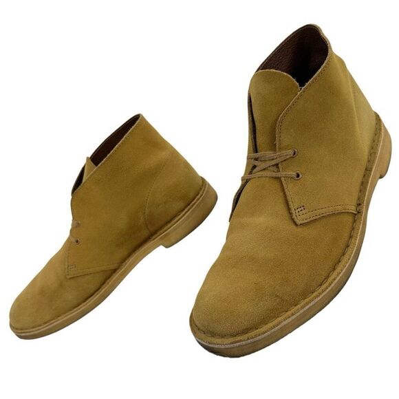 Clark’s Wheat Suede Leather Chukka Boots Men’s Size 10M - Picture 2 of 9